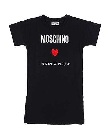 MOSCHINO KID Vestito ABITO M/C o S/M
 Nero 100% Cotone, Elastan, Poliestere