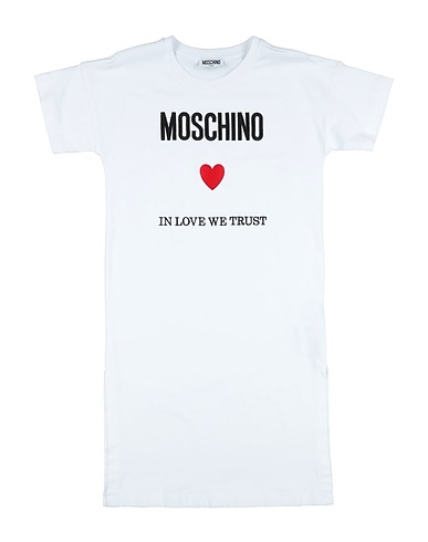 MOSCHINO KID Dress ABITO M/C o S/M
 White 100% Cotton, Elastane, Polyester