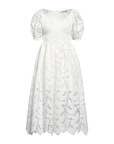 SELF-PORTRAIT Midi dress White 100% Cotton, Polyester