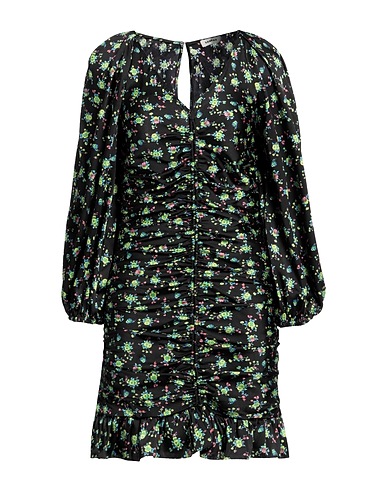SANDRO Sheath dress Black 100% Polyester, Mother-of-pearl
