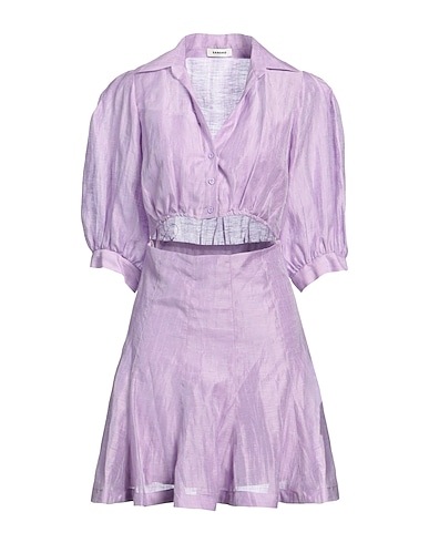 SANDRO Shirt dress Lilac 86% Linen, 14% Polyester