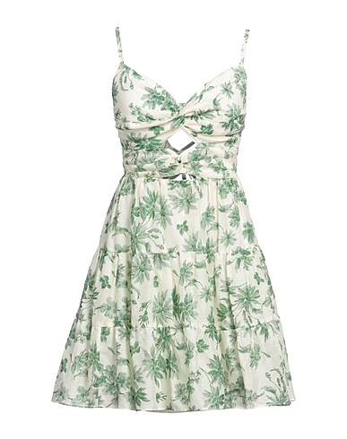 SANDRO Short dress Cream 57% Linen, 43% Viscose