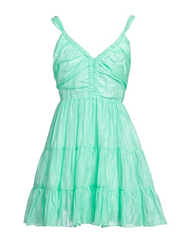 SANDRO Pleated dress Light green 86% Linen, 14% Polyester