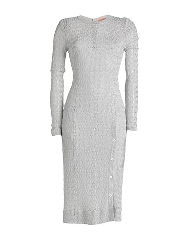 MISSONI Midi dress Silver 50% Viscose, 32% Cupro, 18% Polyester