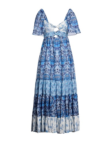 SANDRO Long dress Pastel blue 54% Linen, 46% Viscose