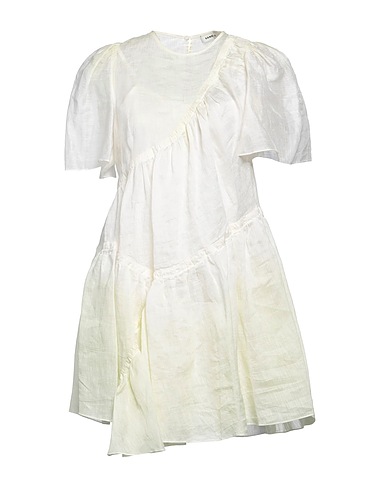 SANDRO Short dress Ivory 86% Linen, 14% Polyester, Mother-of-pearl