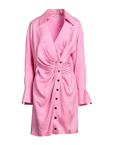 SANDRO Shirt dress Pink 74% Viscose, 26% Linen