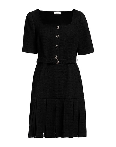 SANDRO Short dress Black 49% Cotton, 25% Viscose, 20% Acrylic, 6% Polyamide, Polyester