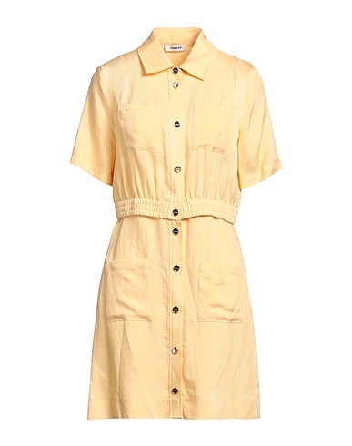 SANDRO Shirt dress Yellow 74% Viscose, 26% Linen