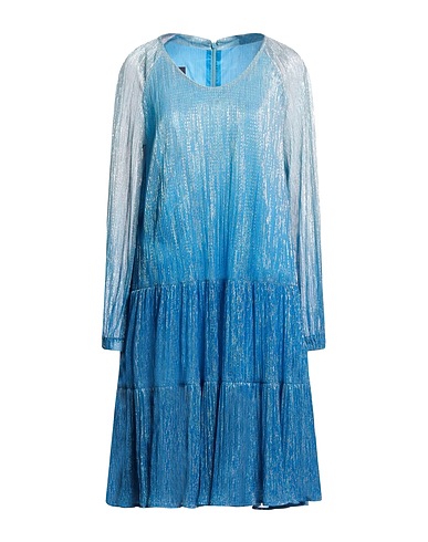 TALBOT RUNHOF Midi dress Light blue 77% Polyester, 23% Metallic fiber