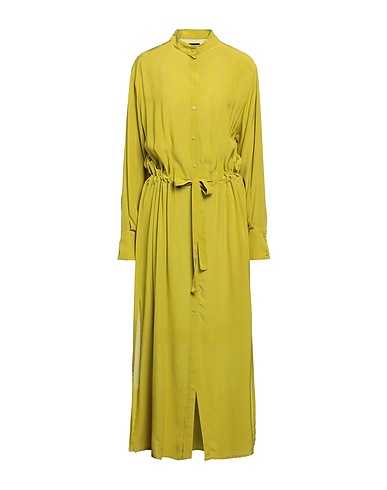 FISICO Vestito chemisier Verde lime 100% Viscosa