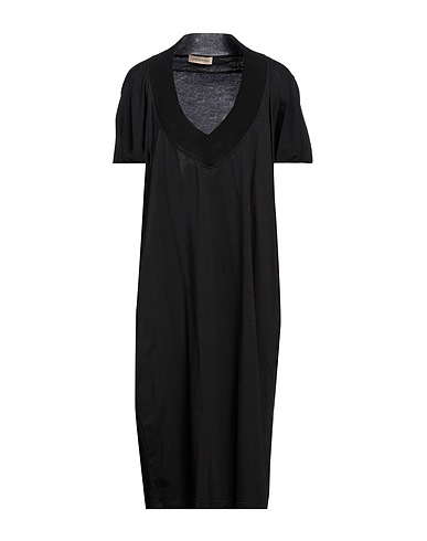 GENTRYPORTOFINO Midi-Kleid Schwarz 100% Baumwolle