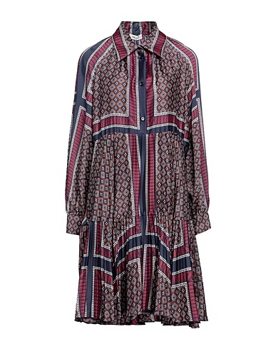 SANDRO Shirt dress Midnight blue 100% Polyester, Mother-of-pearl
