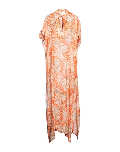 FISICO Long dress Orange 81% Viscose, 19% Silk
