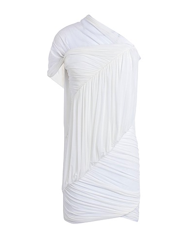 RICK OWENS One-shoulder dress White 92% Cupro, 8% Elastane