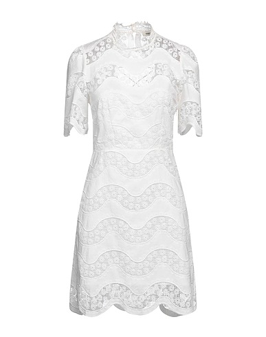 SANDRO Short dress White 72% Polyester, 28% Cotton