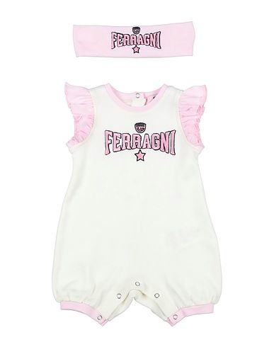 CHIARA FERRAGNI Baby accessories set Cream 100% Cotton