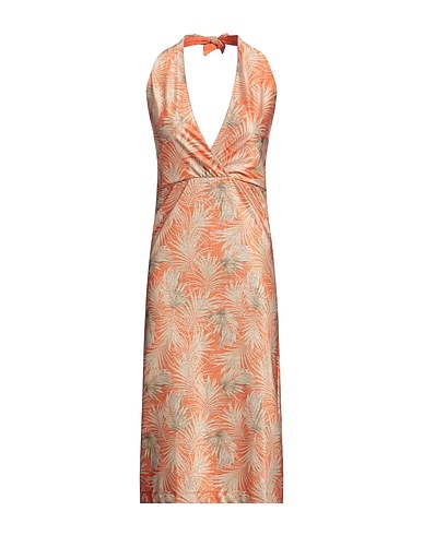 FISICO Midi dress Orange 52% Polyamide, 36% Polyester, 12% Elastane