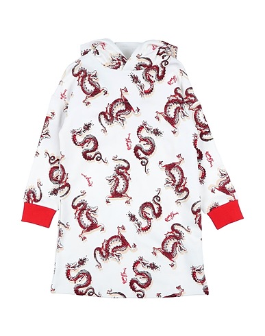 KENZO KIDS Dress White 100% Cotton, Elastane