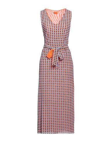 FISICO Long dress Orange 92% Polyamide, 8% Elastane