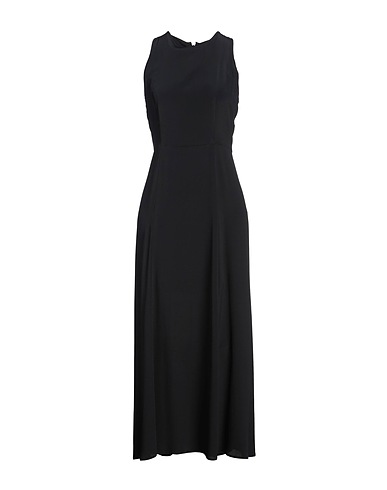 SEVENTY VENEZIA Long dress Black 65% Acetate, 35% Silk
