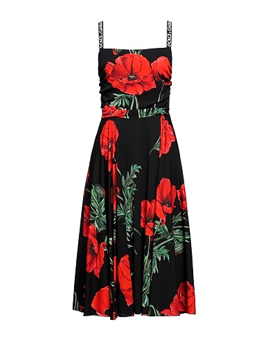 DOLCE&GABBANA Midi dress Black 94% Silk, 6% Elastane, Polyester