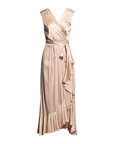 PINKO Midi-Kleid Beige 56% Viskose, 41% Ramie, 3% Elastan