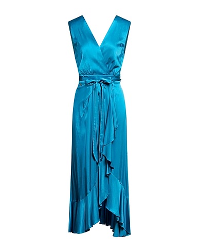 PINKO Vestito midi Azzurro 56% Viscosa, 41% Ramiè, 3% Elastan