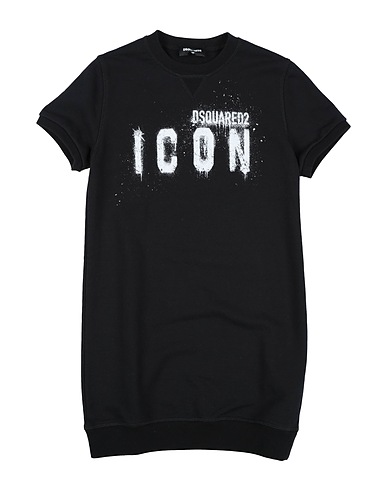 DSQUARED2 원피스 & 드레스 블랙 100% 코튼, 엘라스테인