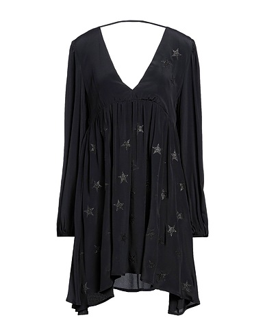 SOLOTRE Pleated dress Black 70% Acetate, 30% Silk