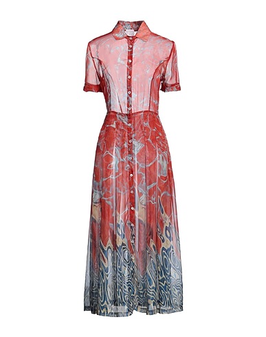 STELLA JEAN Midi dress Rust 100% Polyester