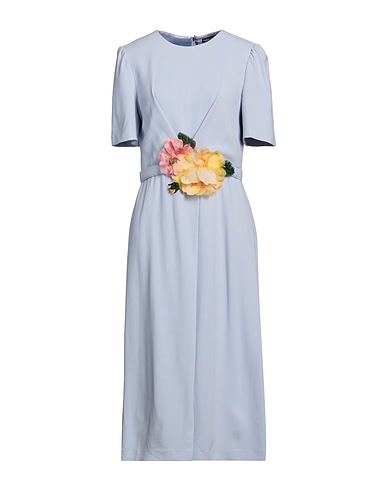 DOLCE&GABBANA Midi dress Sky blue 51% Viscose, 46% Acetate, 3% Elastane, Silk, Glass