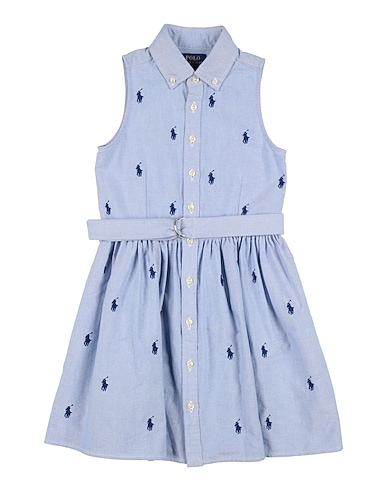 POLO RALPH LAUREN Vestito Belted Polo Pony Oxford Shirtdress 100% Cotone