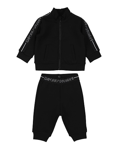 EMPORIO ARMANI ベビーセットアップ  ブラック コットン 76% / ポリエステル 18% / ポリウレタン 6% / ナイロン