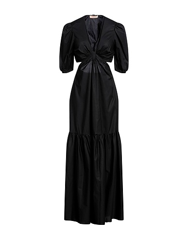 TWINSET Langes Kleid Schwarz 96% Baumwolle, 4% Elastan