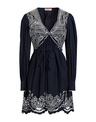 TWINSET Short dress Navy blue 100% Cotton