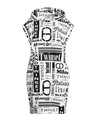TWINSET ミニワンピース・ドレス ホワイト ポリエステル 95% / ポリウレタン 5% / レーヨン