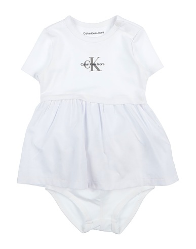 CALVIN KLEIN JEANS Vestido para bebé  White 93% Cotton, 7% Elastane