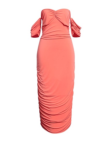 HAVEONE Midi dress Salmon pink 95% Polyester, 5% Elastane