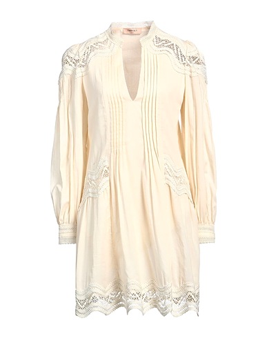 TWINSET Short dress Beige 100% Cotton, Polyester