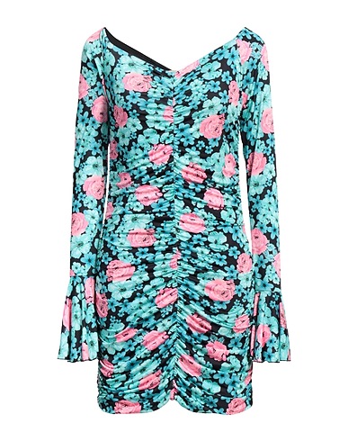 HAVEONE Sheath dress Turquoise 93% Polyester, 7% Elastic fibres