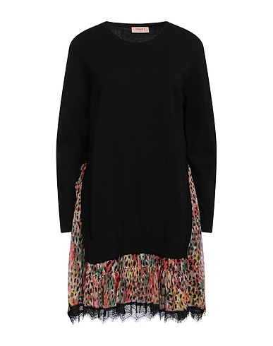 TWINSET Vestito corto Nero 72% Viscosa, 28% Poliestere