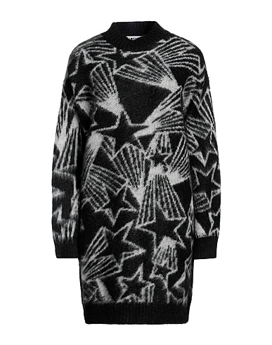 MSGM Short dress Black 40% Acrylic, 30% Polyamide, 30% Mohair wool