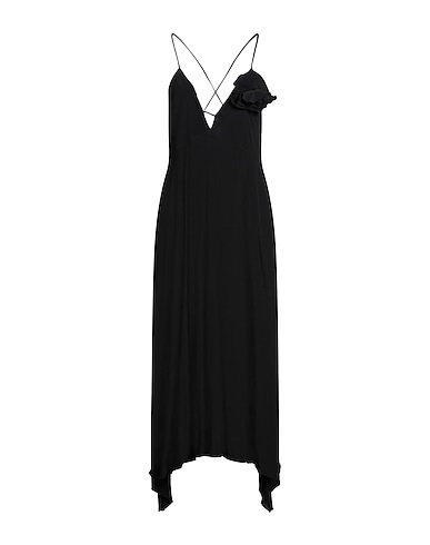 MANILA GRACE Vestito lungo Nero 70% Acetato, 30% Seta