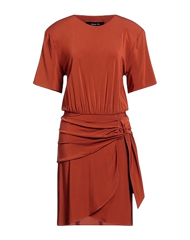 FEDERICA TOSI Sheath dress Brown 95% Viscose, 5% Elastane