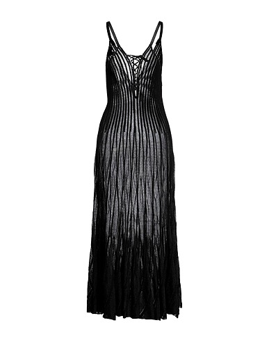 ALAÏA Long dress Black 70% Viscose, 30% Metallic Polyester, Polyamide, Polyurethane