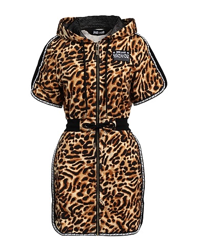JUST CAVALLI Short dress Beige 100% Cotton, Polyester, Elastane
