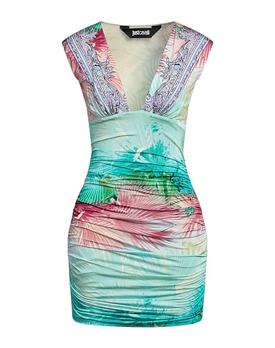 JUST CAVALLI Sheath dress Sky blue 90% Viscose, 10% Elastane