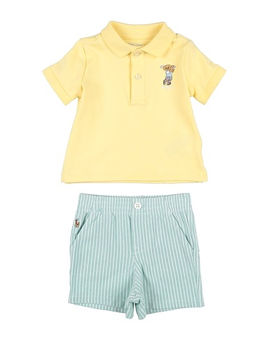 POLO RALPH LAUREN Baby co-ord Polo Bear Cotton Polo Shirt & Short Set
 Yellow 100% Cotton