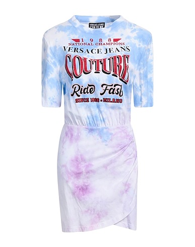 VERSACE JEANS COUTURE Sheath dress Light blue 100% Cotton